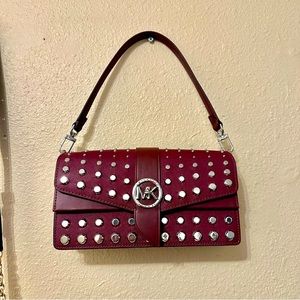 Michael Kors Greenwich Studded Saffiano Leather Shoulder Bag